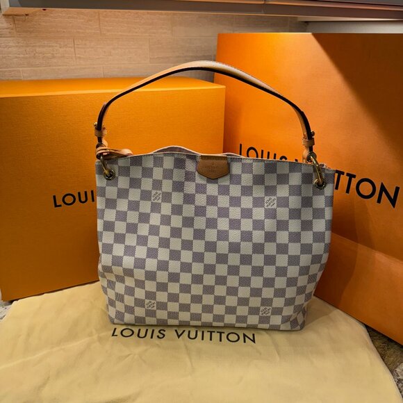 Louis Vuitton Graceful PM hobo in fresh Damier Azur - Picture 1 of 14